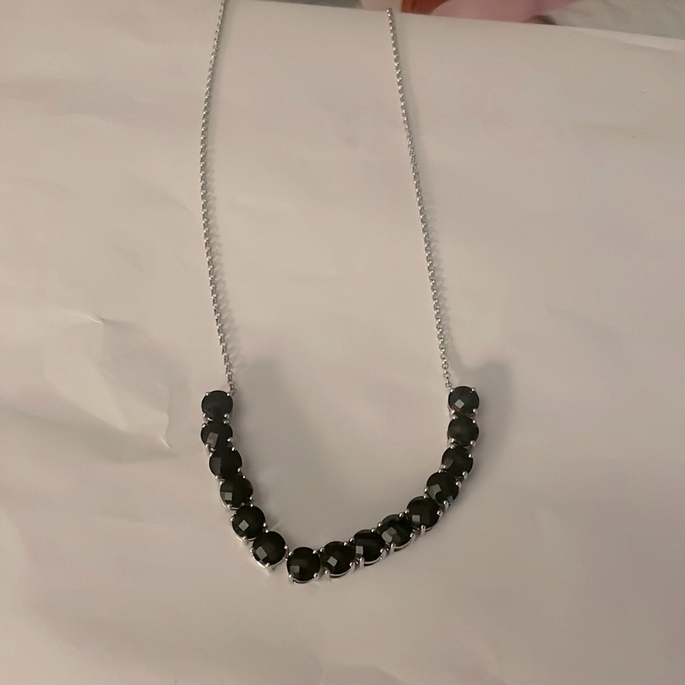 Sterling silver black spinel necklace